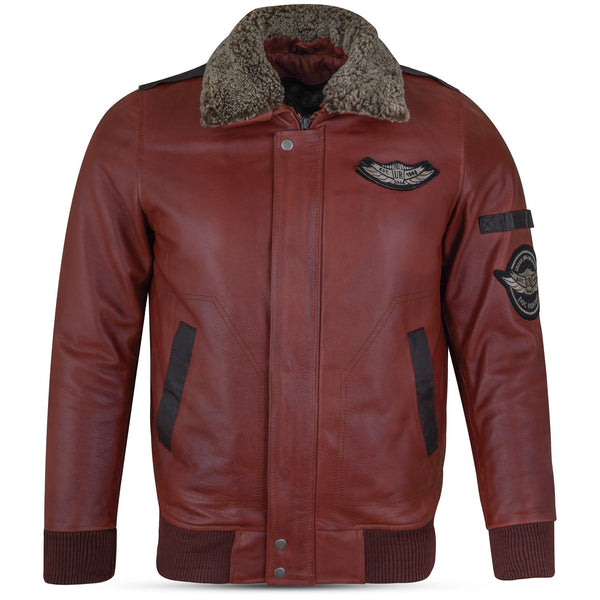Leren pilotenjas brandy kleur heren
