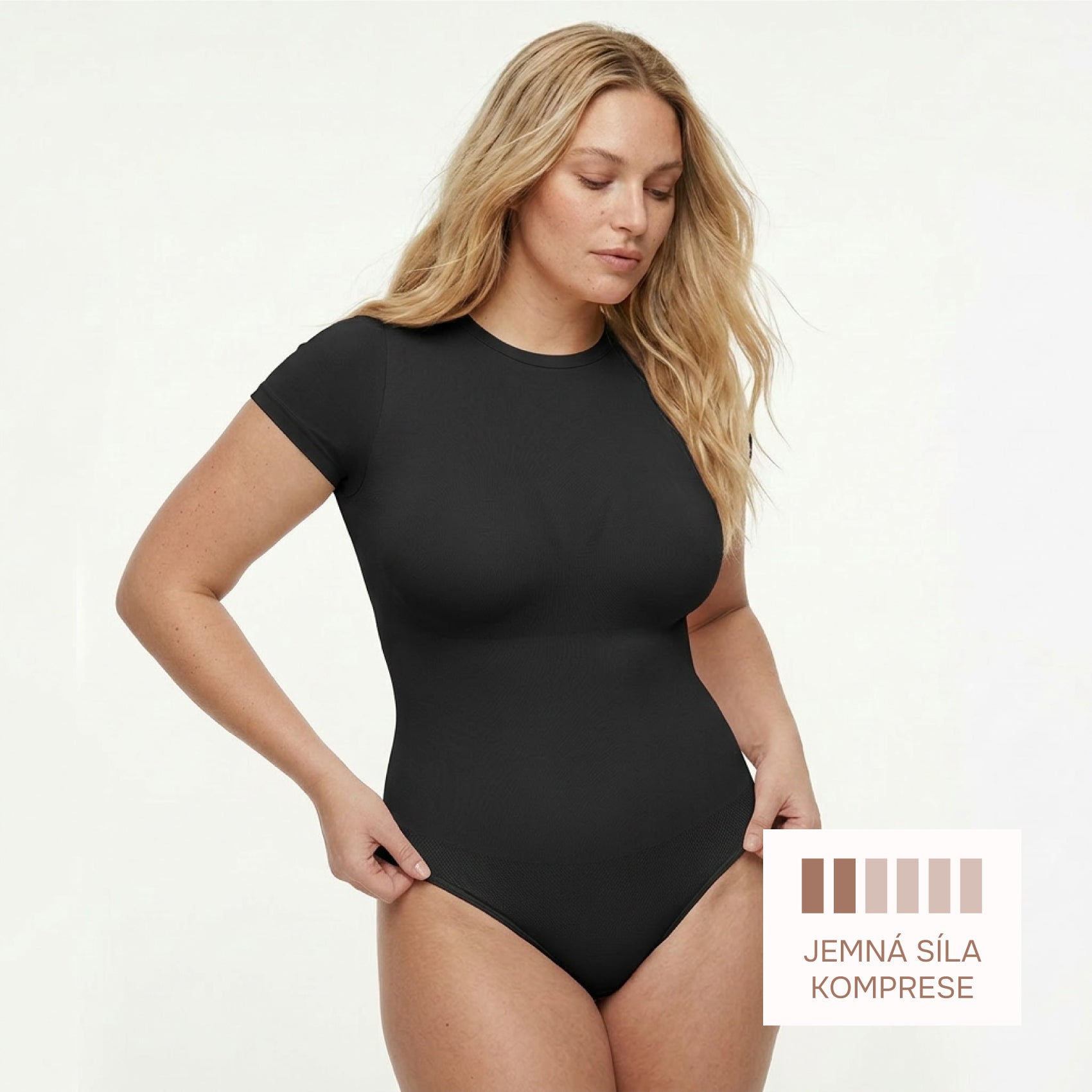 Shaping bodysuit with short sleeves and classic panty cut, BLACK size other: 3XL/4XL