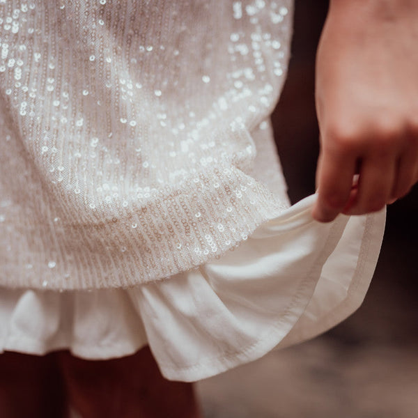 SEQUIN DRESS WITH RUFFLES