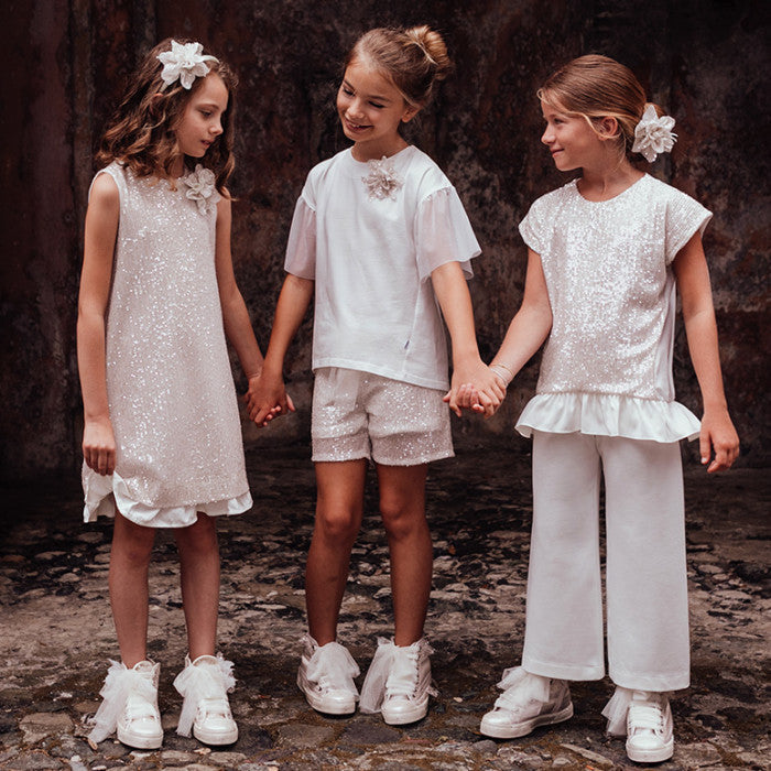 SEQUIN DRESS WITH RUFFLES