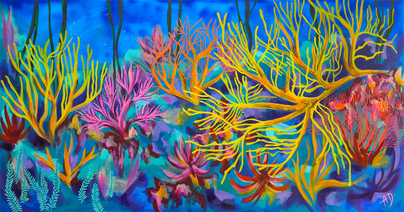Peinture originale de paysage sous-marin