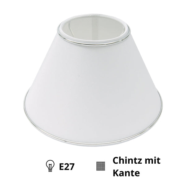 Različni senčniki - Okrogli - Ø20 cm - Chintz - Bela s srebrnim robom - Sijajna