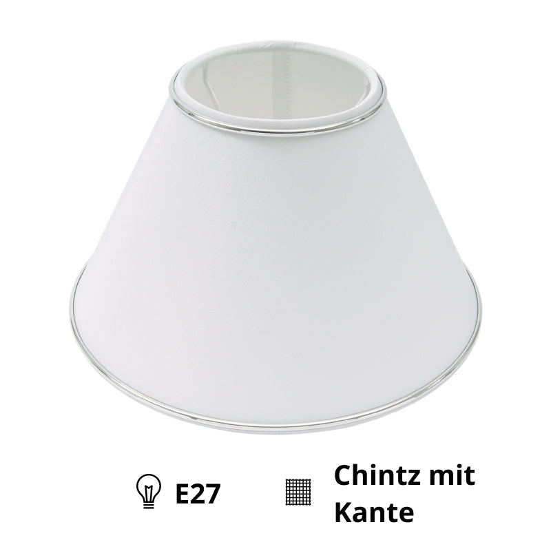 Various Lampshade top – Chintz with Edge – White, Cream or Beige