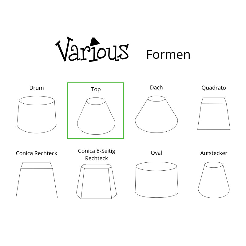 Vari paralumi superiori – Ø16 o Ø20 cm - Bianco - E14/E27