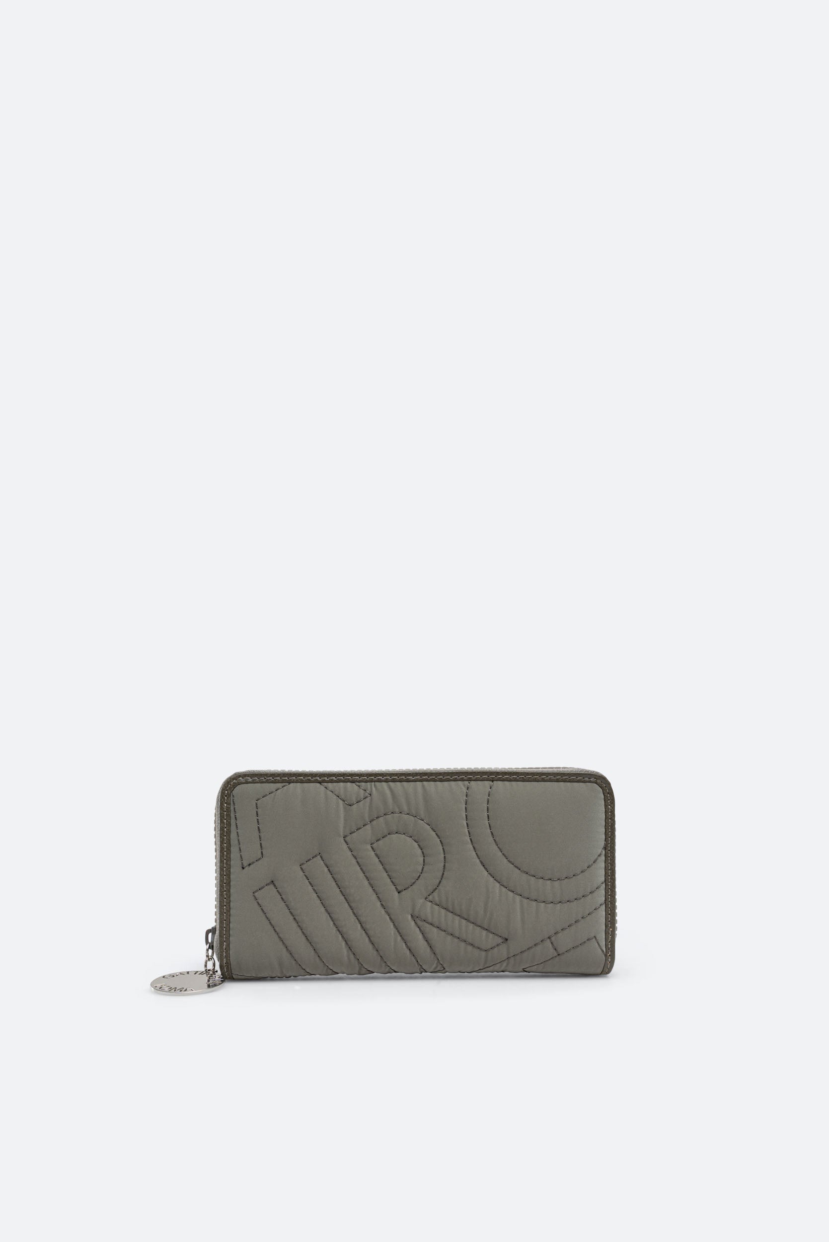 Portefeuille zippé kaki