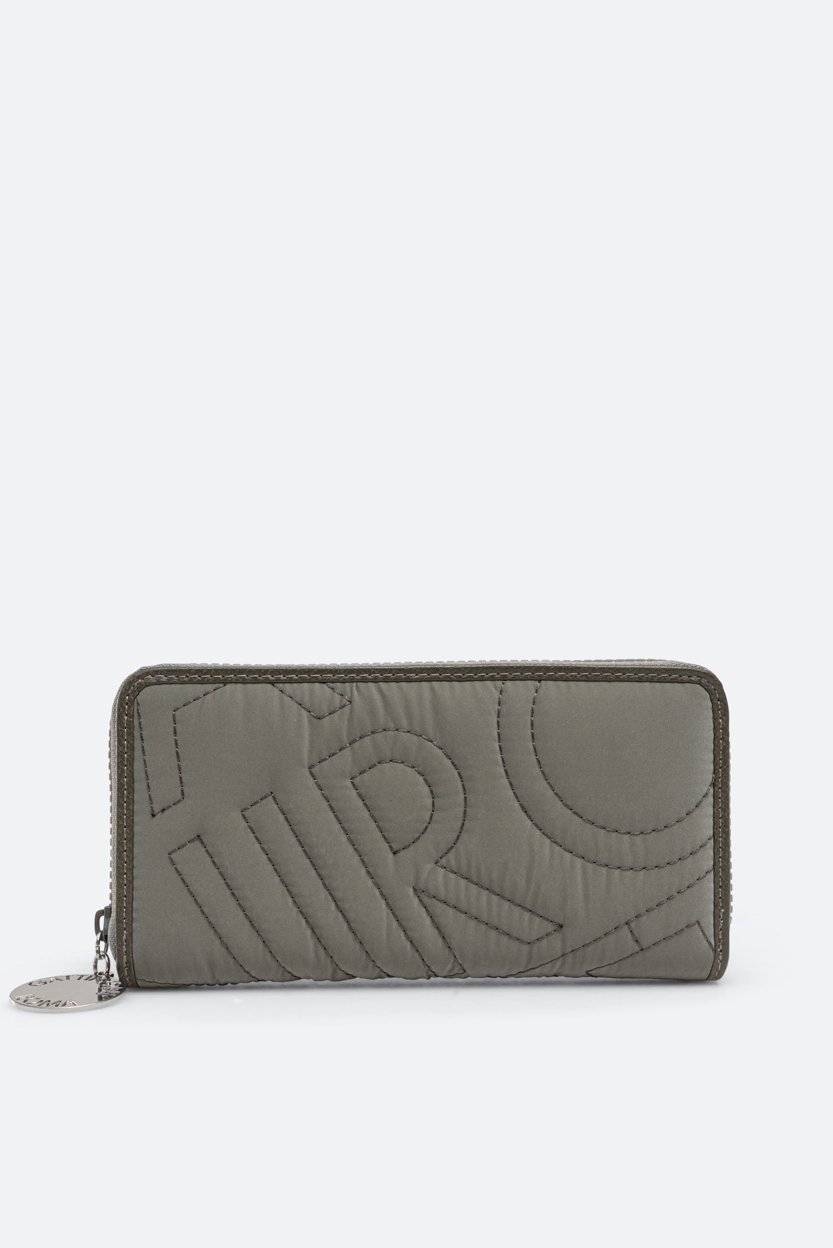 Portefeuille zippé kaki