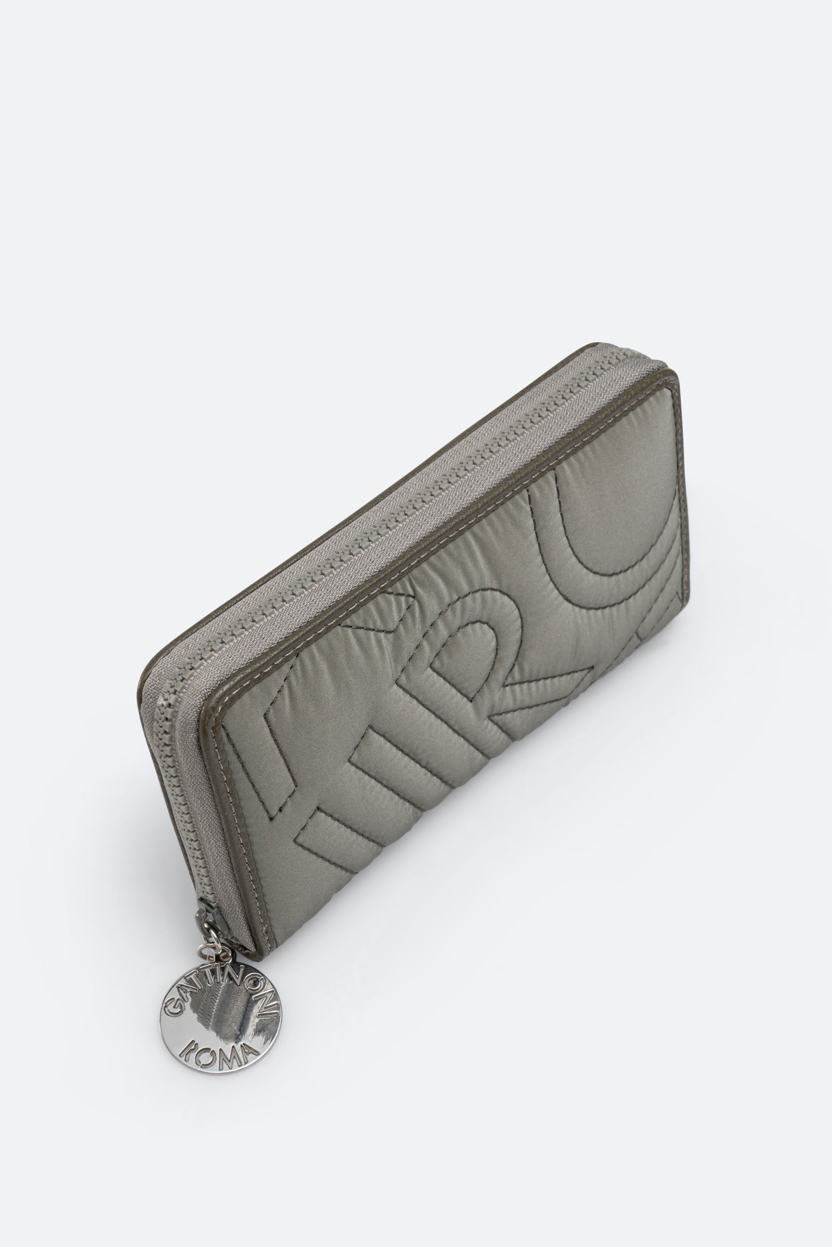 Portefeuille zippé kaki
