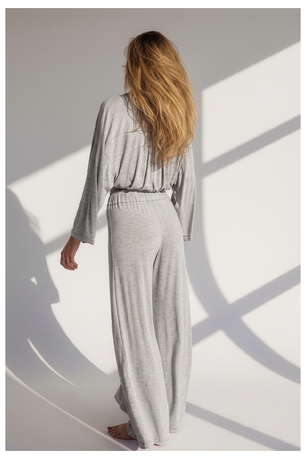 Bamboo Side Slit Long Pants | Loreen Label Size: S/M Short, Colour: Grey