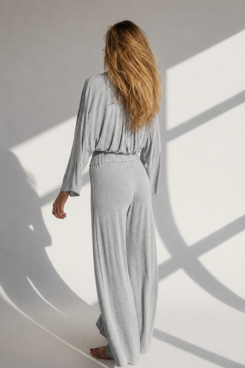Bamboo Side Slit Long Pants | Loreen Label Size: S/M Short, Colour: Grey