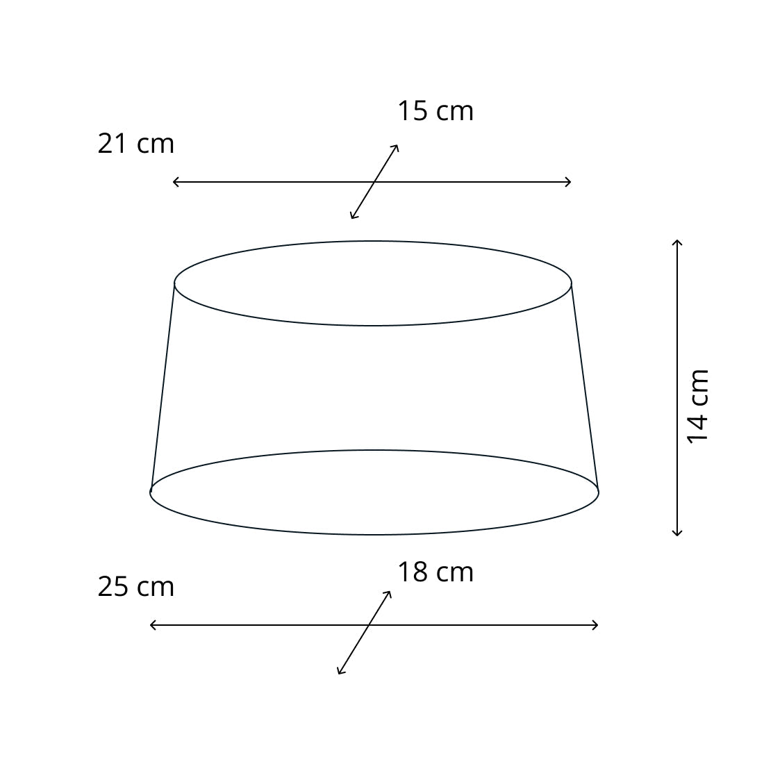 Various Oval Lampshade - Manuscript - Cream - Ø25/18 x Ø21/15 cm - Height 14