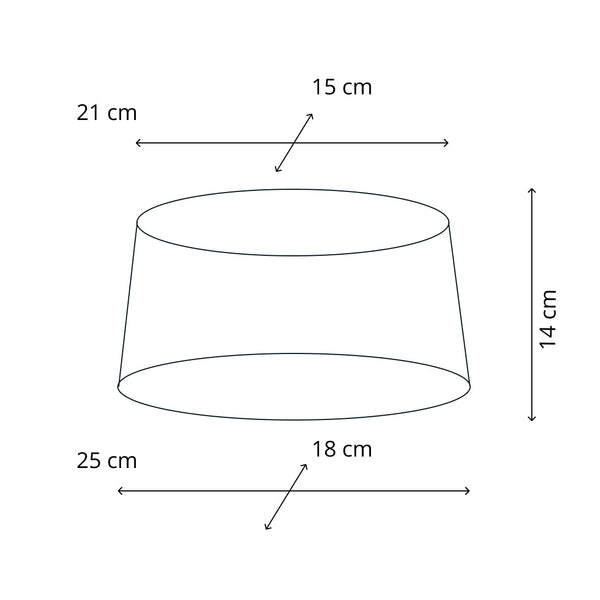 Various Oval Lampshade - Manuscript - Cream - Ø25/18 x Ø21/15 cm - Height 14
