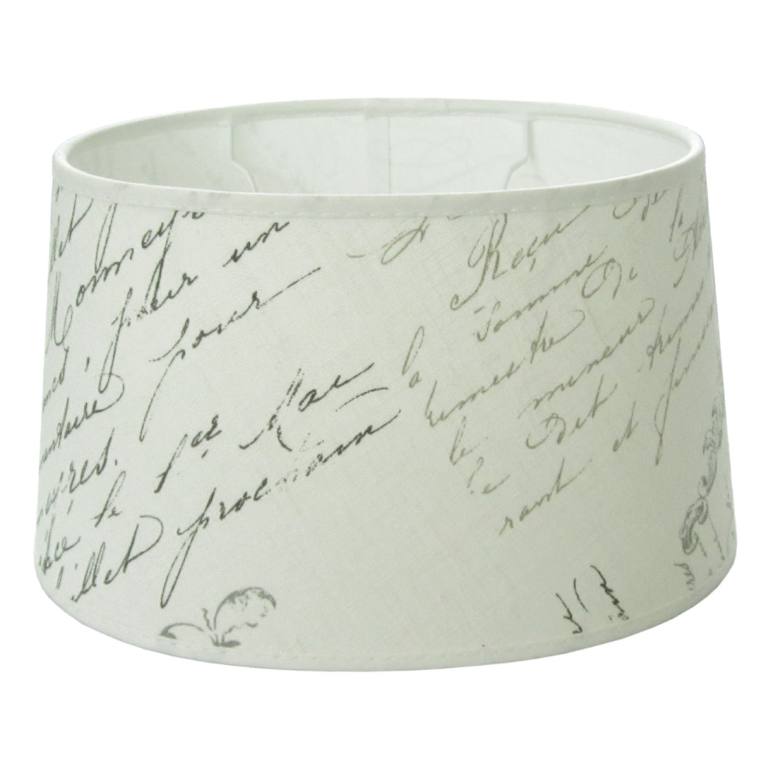 Various Oval Lampshade - Manuscript - Cream - Ø25/18 x Ø21/15 cm - Height 14