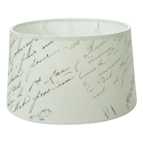 Diverse Ovale Lampenkappen - Manuscript - Crème - Ø25/18 x Ø21/15 cm - Hoogte 14