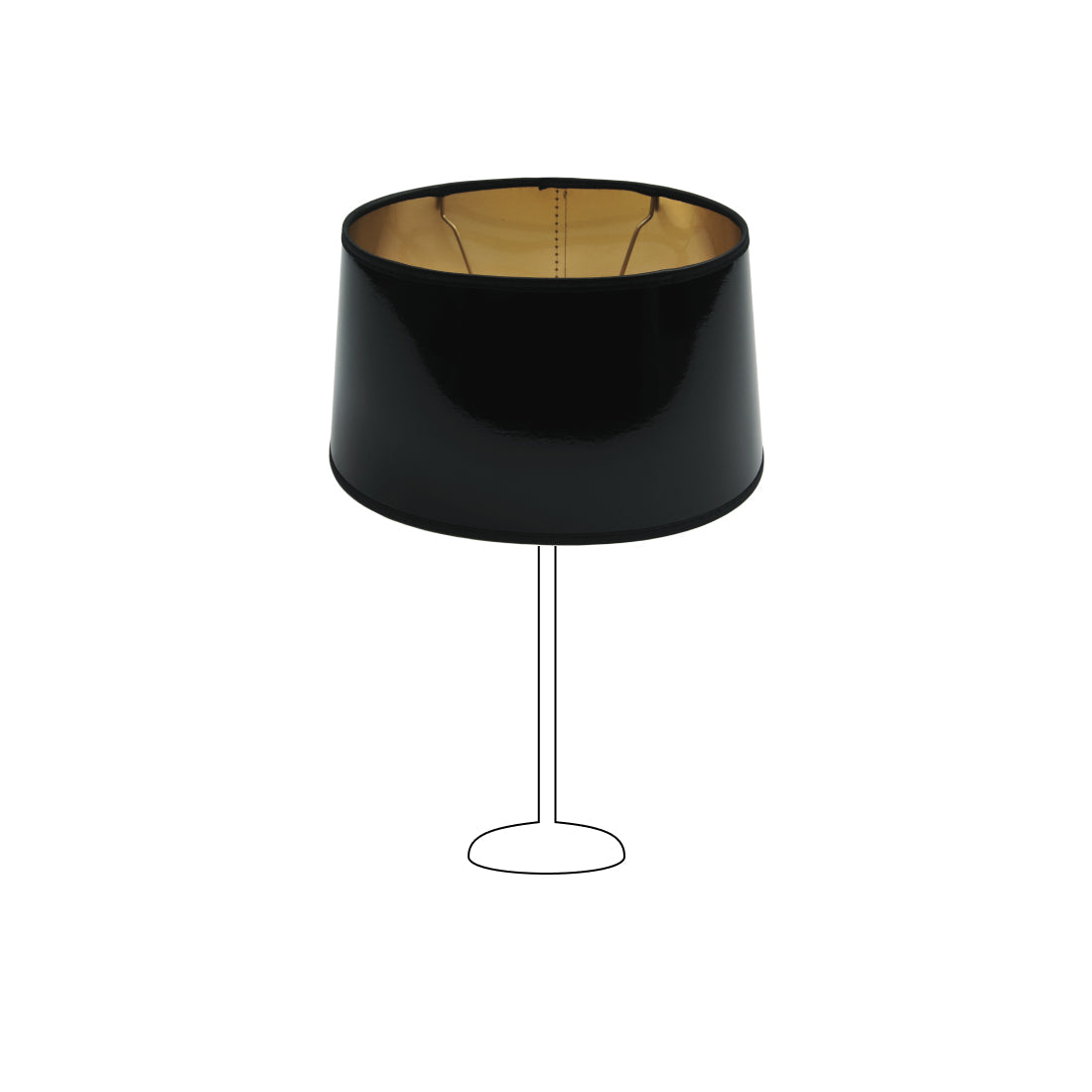 Vari Paralumi Ovali - Laccato/Foglio d'Oro - Nero - Ø25 o Ø30