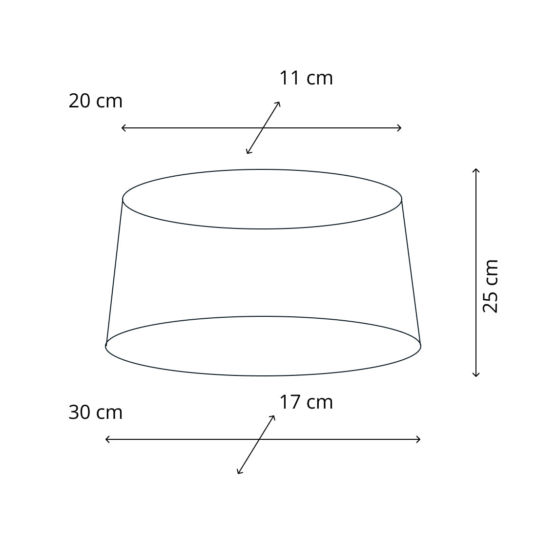 Various Oval Lampshade - Chintz - Cream - Ø20, 25 & 30 cm