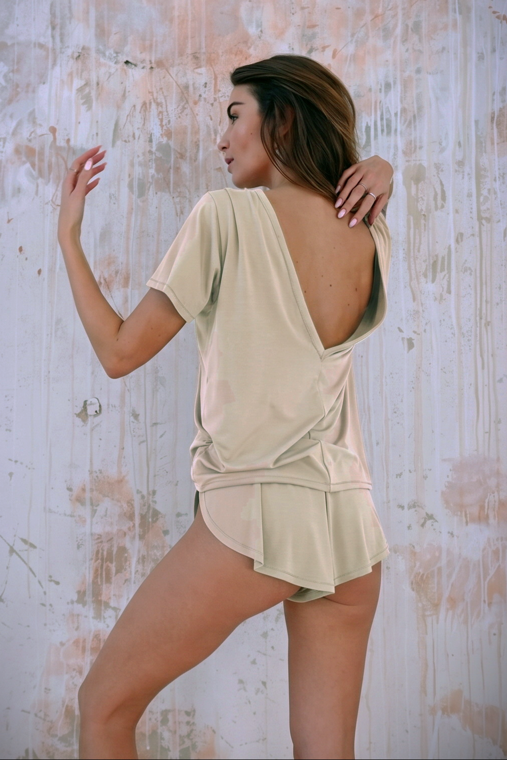 Bamboo Loose T-shirt | Loreen Label Size: UNI / XS - L, Colour: Natural Sand