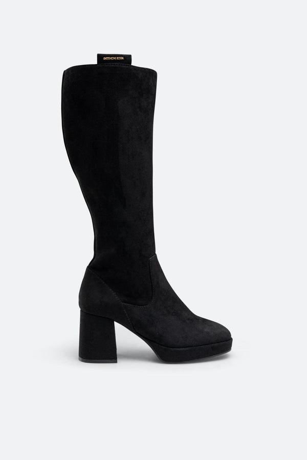 High Black Suede Boot