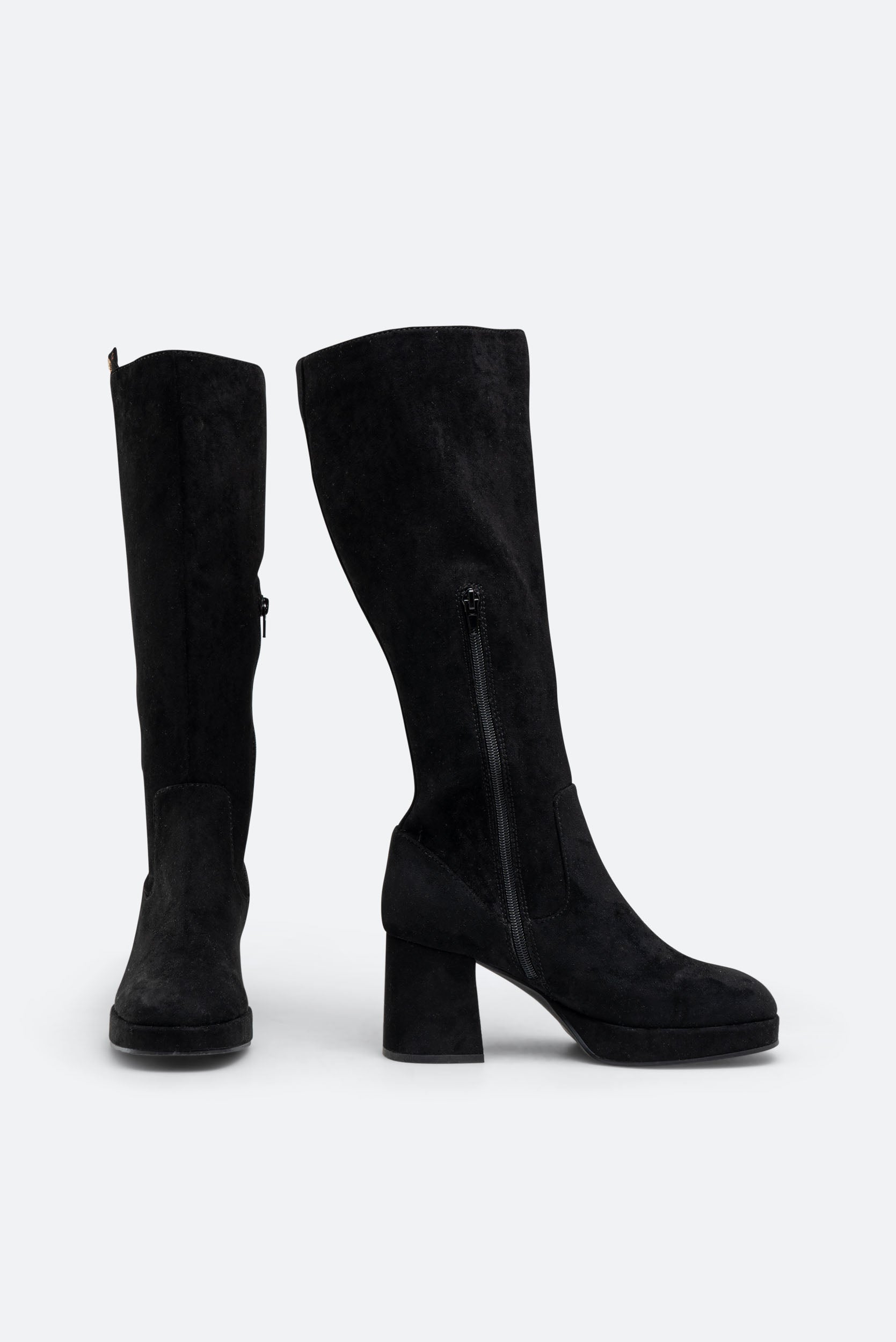 High Black Suede Boot