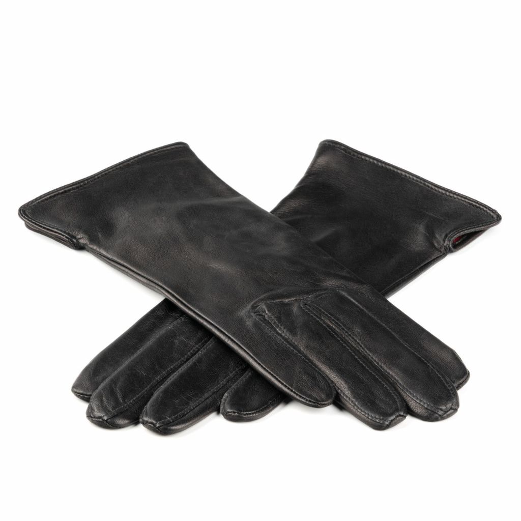 Leather Women's Gloves with Silk Lining and Side Slit