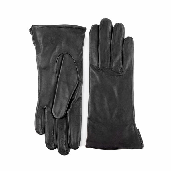 Leather Women's Gloves with Silk Lining and Side Slit