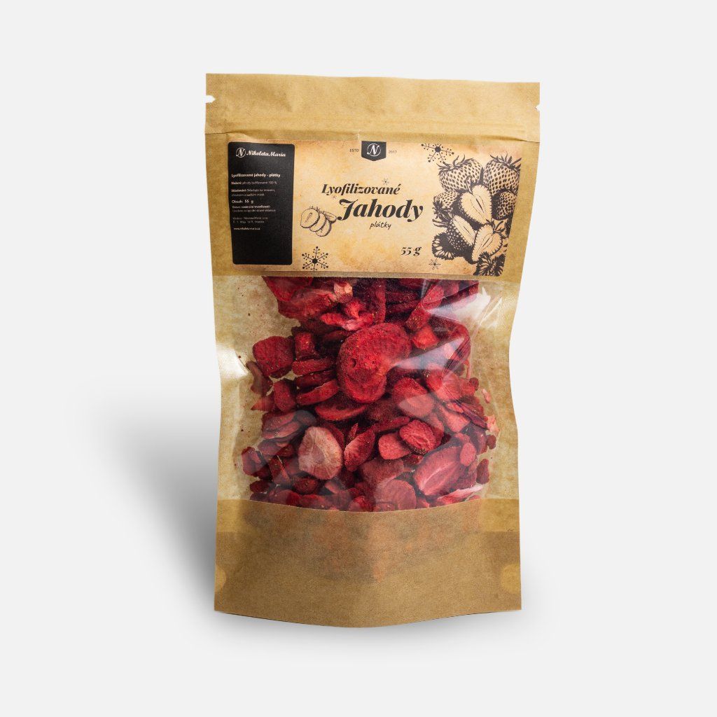 Lyofilizované jahody plátky 55 g