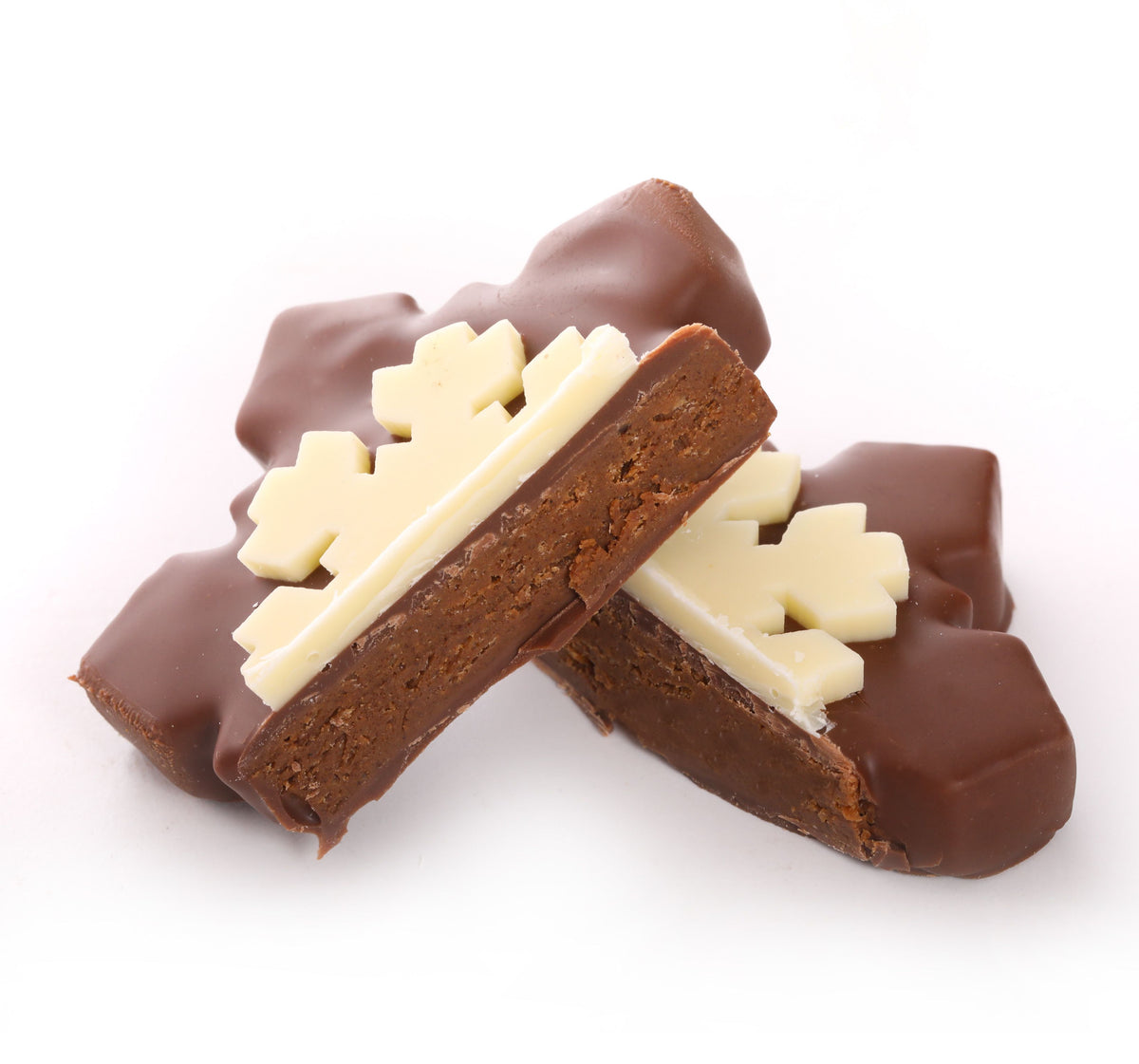 Copos de chocolate negro o con leche para Navidad