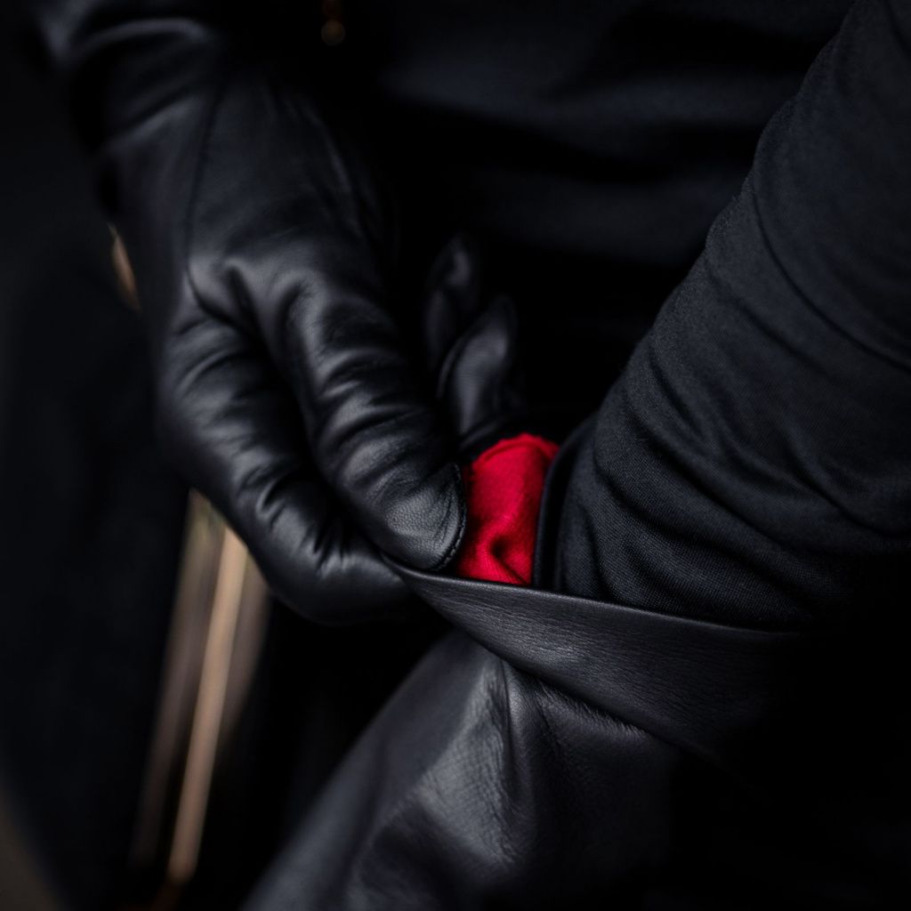 Leather Women's Gloves with Red Silk Lining