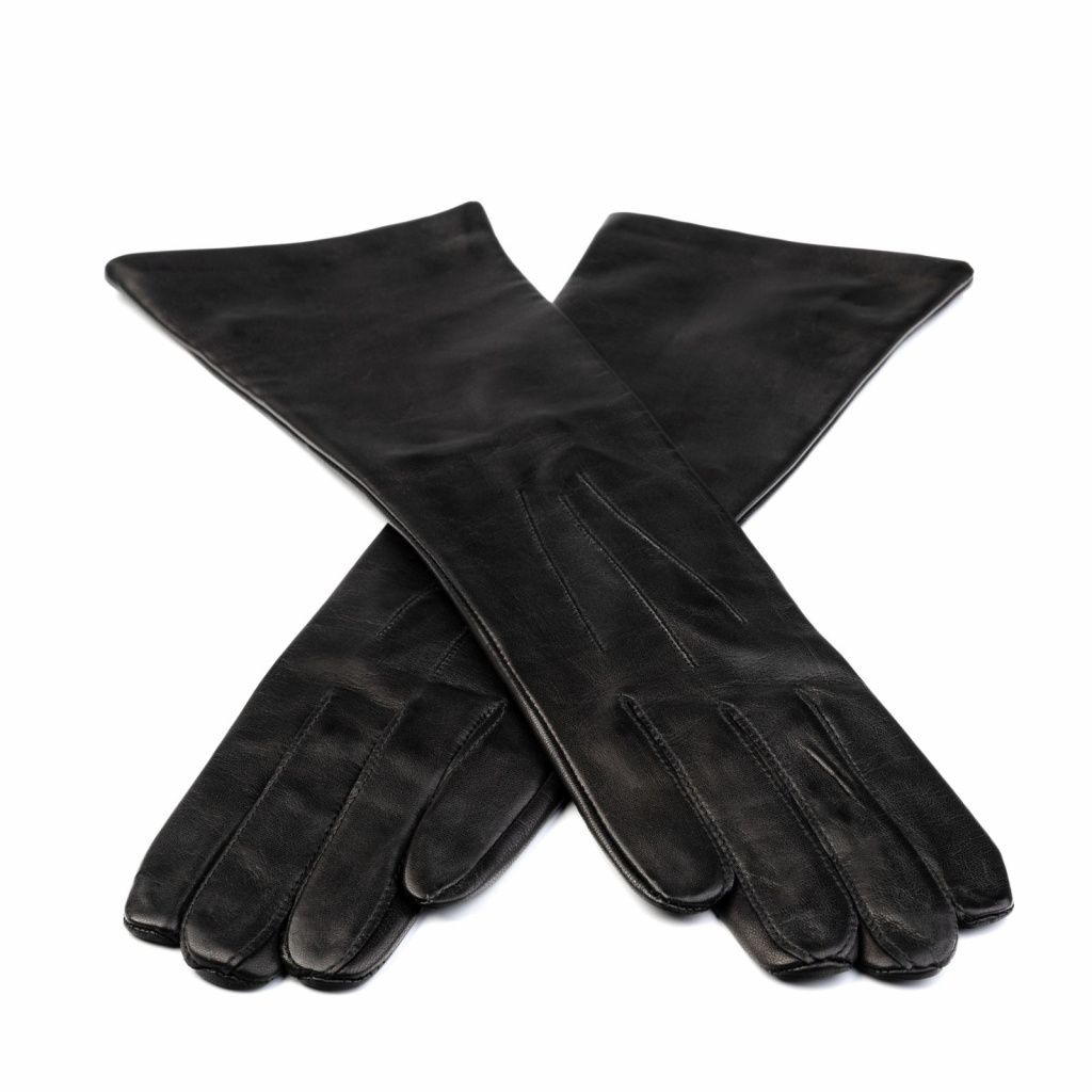 Leather Women's Gloves with Red Silk Lining