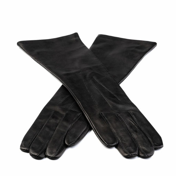 Leather Women's Gloves with Red Silk Lining