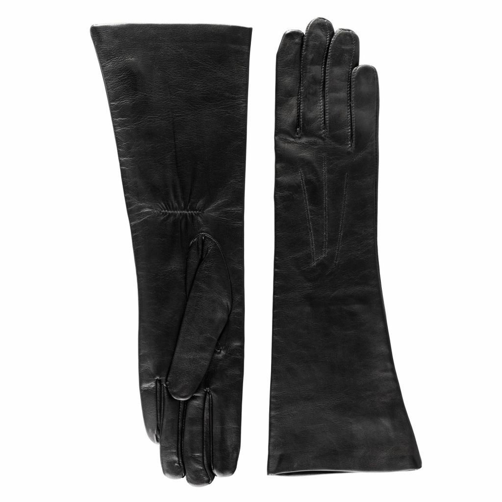 Leather Women's Gloves with Red Silk Lining