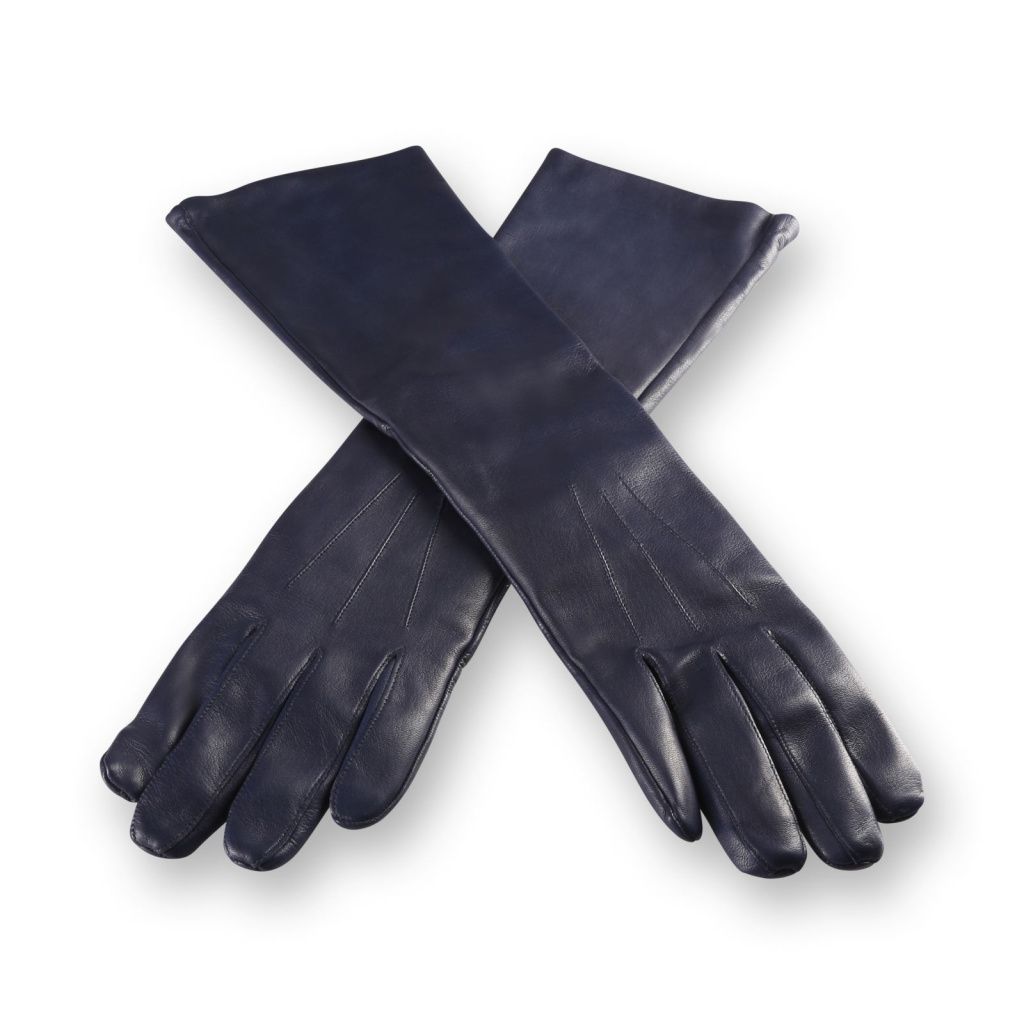 Leather Women's Gloves with Red Silk Lining