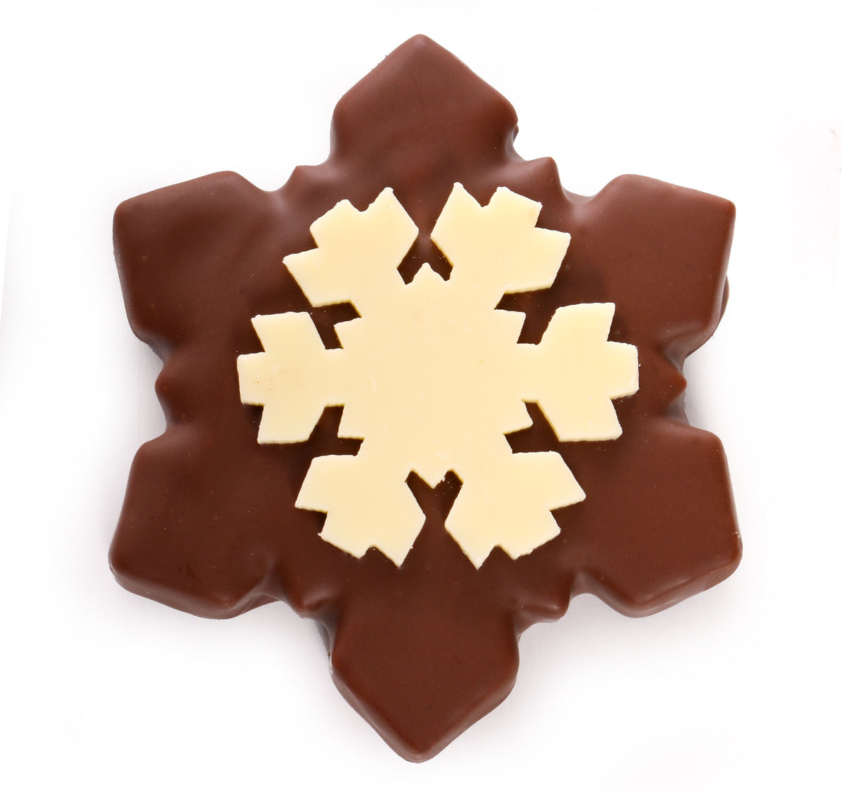Copos de chocolate negro o con leche para Navidad