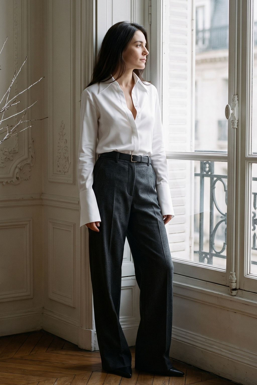 Elysa košulja od premium rastezljivog pamuka | CĀVA MAISON by Loreen Label Veličina: UNI / S - L, Boja: Bijela