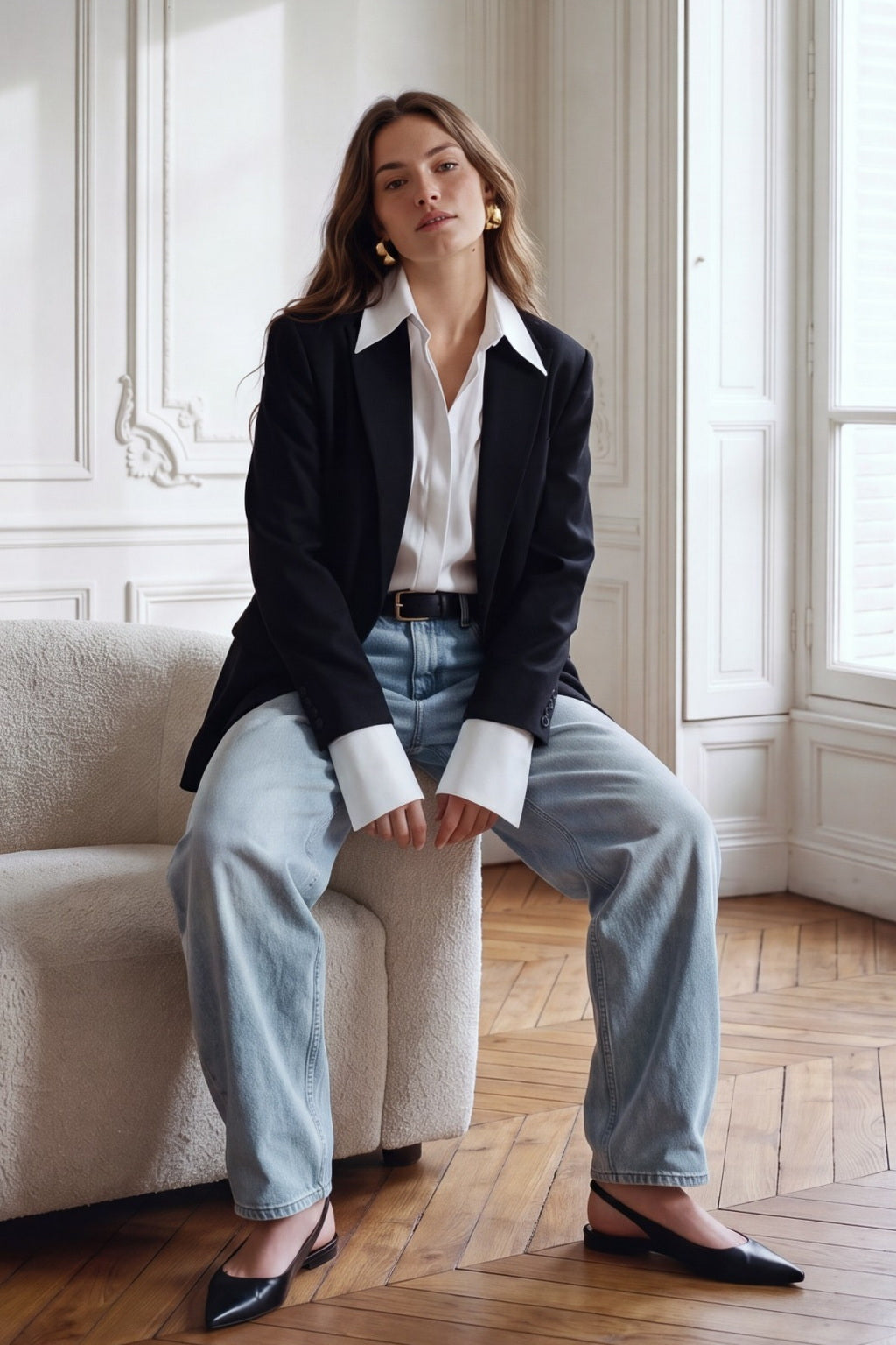 Elysa Shirt in Premium Stretch Cotton | CĀVA MAISON by Loreen Label Size: UNI / S - L, Colour: White