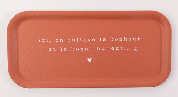 Thermo Cork Rectangular Tray Here We Cultivate Happiness