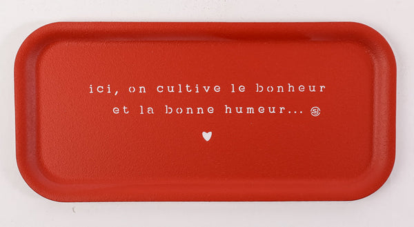 Thermo Cork Rectangular Tray Here We Cultivate Happiness