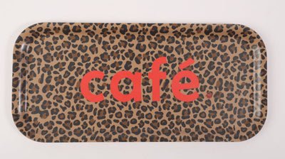 Leopard Print Rectangular Coffee Tray