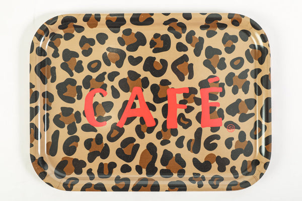 Plateau rectangle pm café léopard