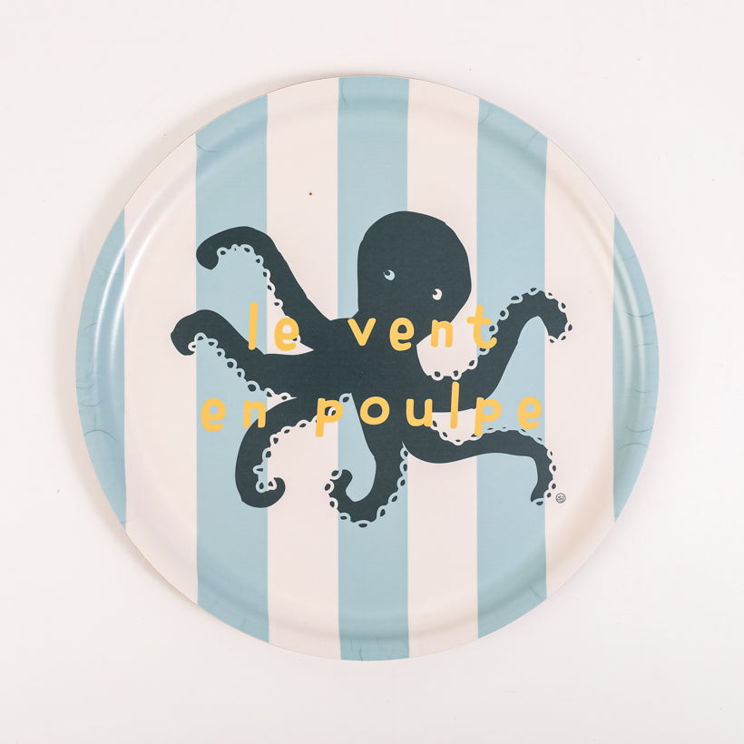 Plateau rond 35cm le vent en poulpe