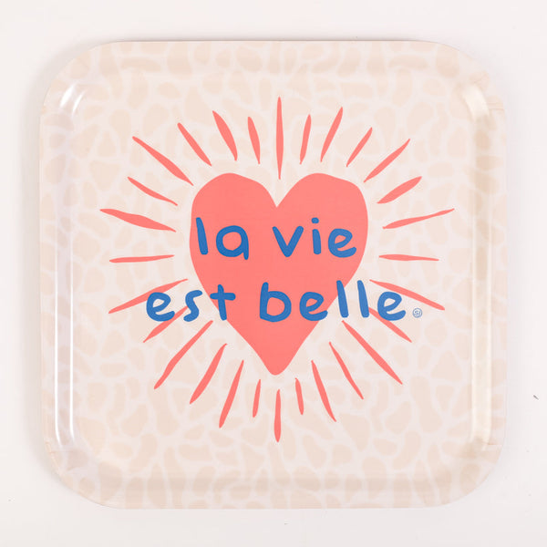 Vierkante schaal het leven is mooi