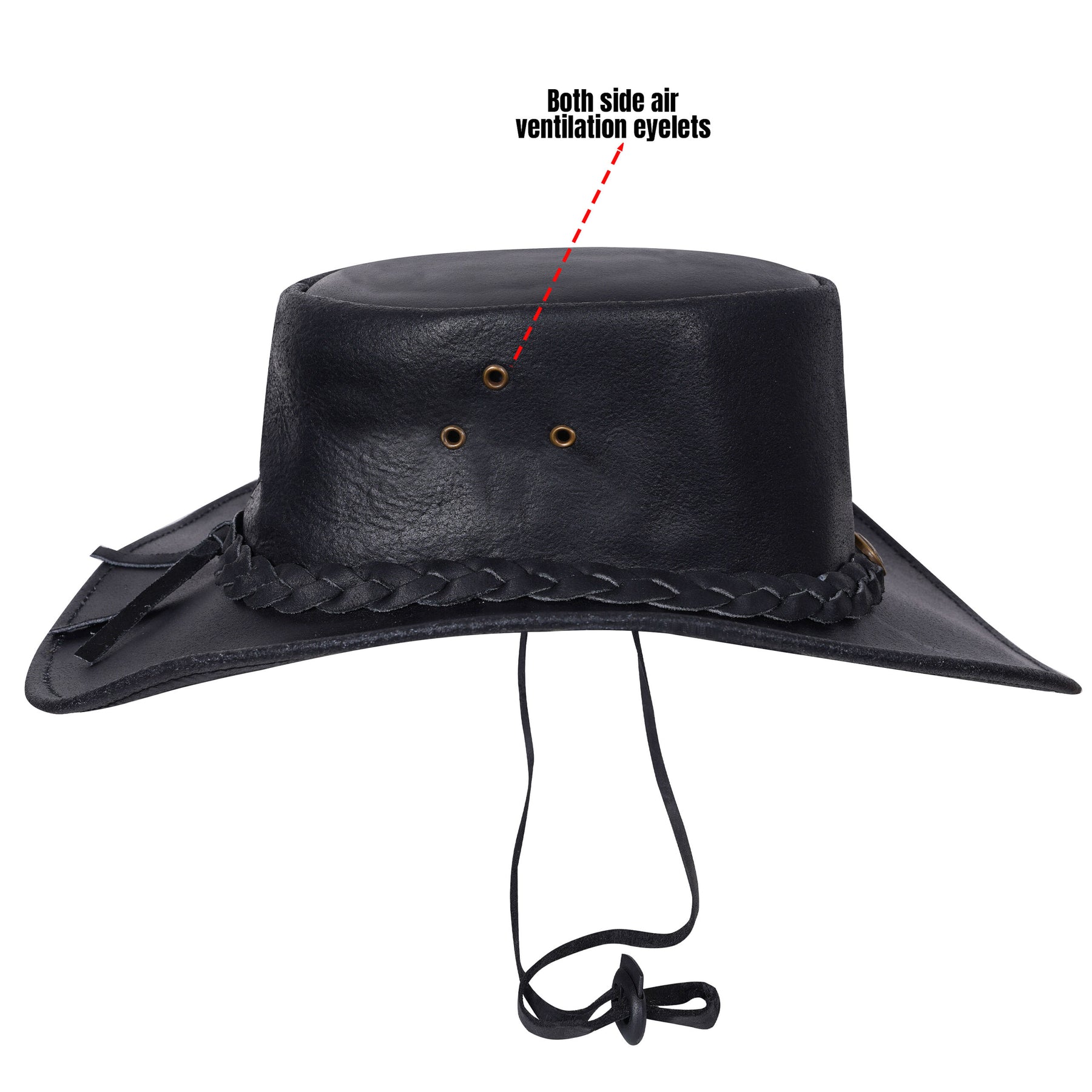 Cappello in pelle nera unisex