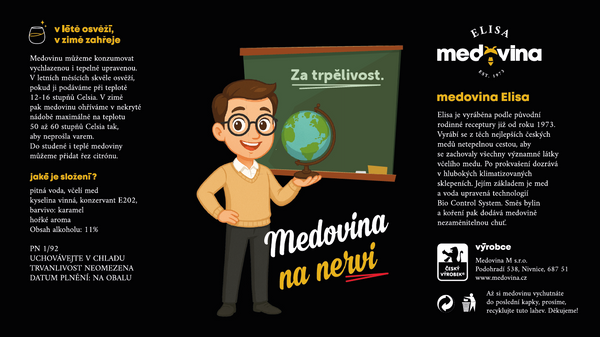 Elisa - Medovina na nervi - dárek pro učitele 0,5 l 11%