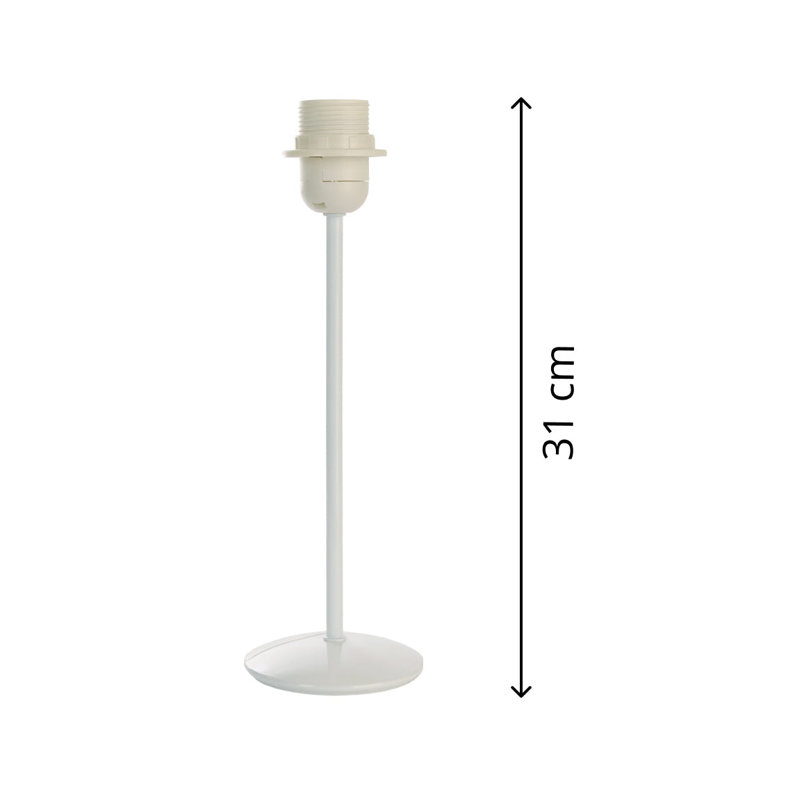 Diverse Metalen Lampvoet Wit - 31 cm met E27 Fitting – Eenvoudig, Modern en Veelzijdig