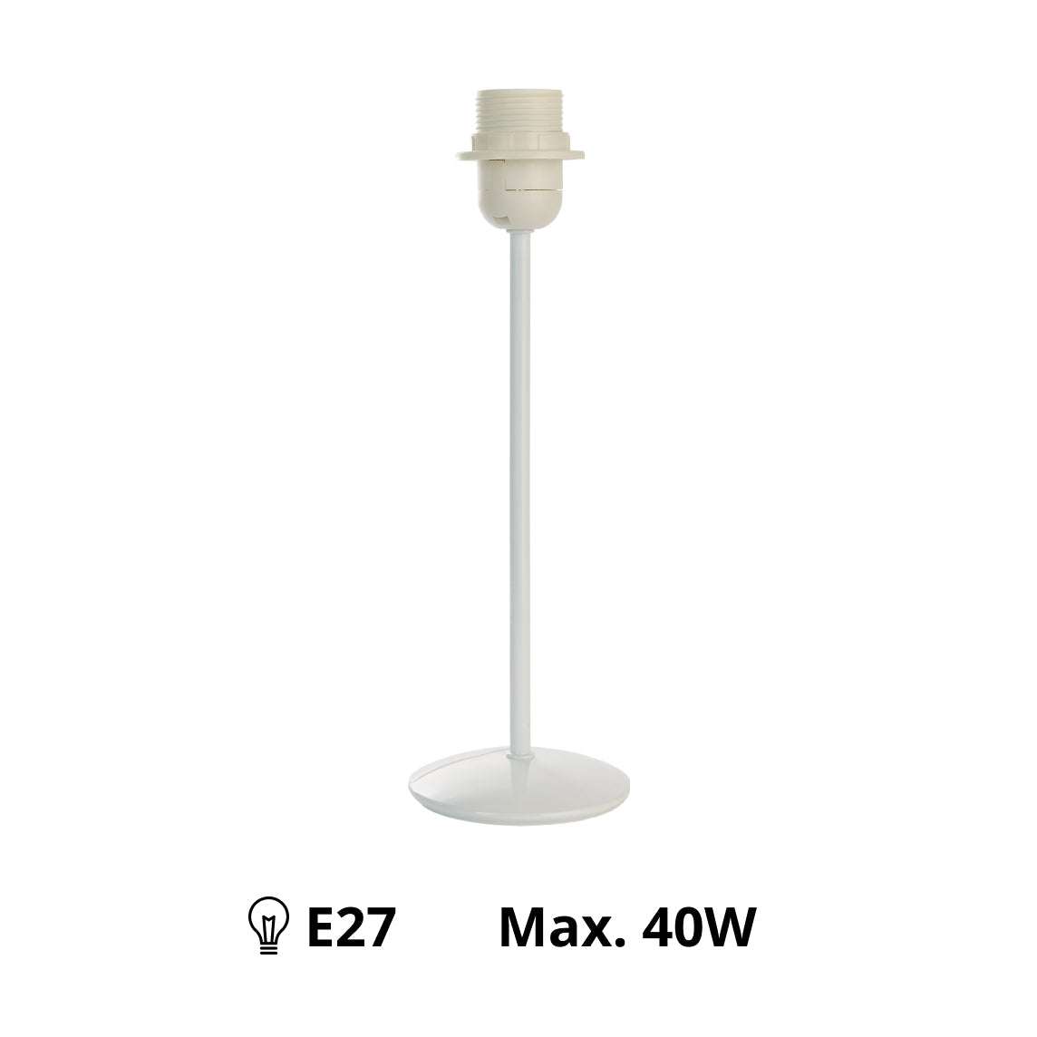 Diverse Metalen Lampvoet Wit - 31 cm met E27 Fitting – Eenvoudig, Modern en Veelzijdig