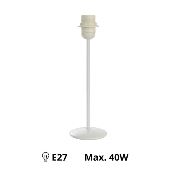 Diverse Metalen Lampvoet Wit - 31 cm met E27 Fitting – Eenvoudig, Modern en Veelzijdig