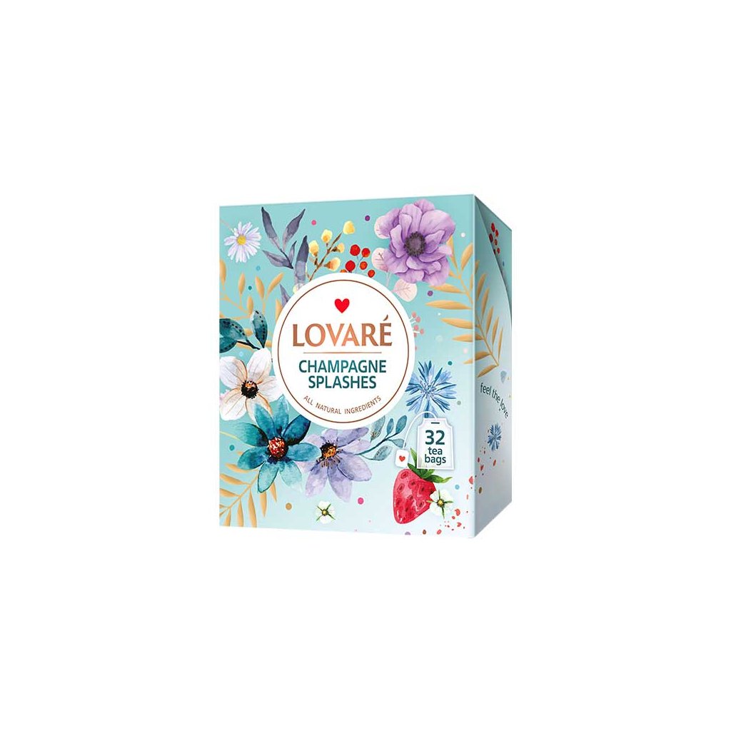 LOVARÉ Champagne Splashes 64g (32 bags, black and green tea)
