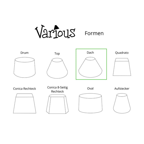 Various Lamp Shade Roof – Chintz - White - Ø25 cm