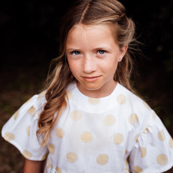 YELLOW POLKA DOT DRESS