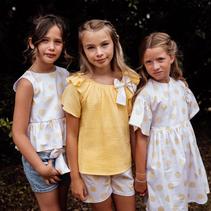 YELLOW POLKA DOT DRESS