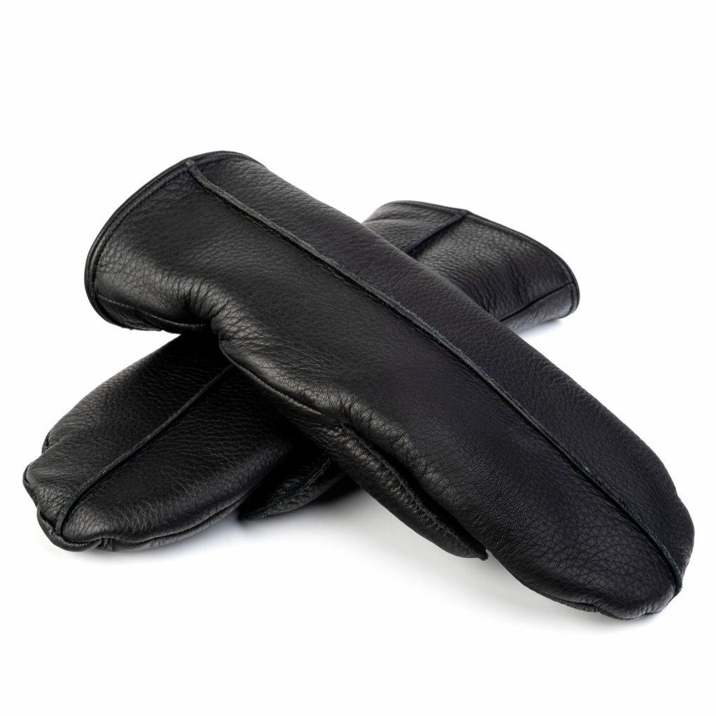 Leather Mittens with Sheepskin